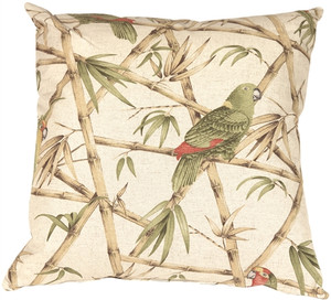 Bamboo Parrots 22x22 Throw Pillow