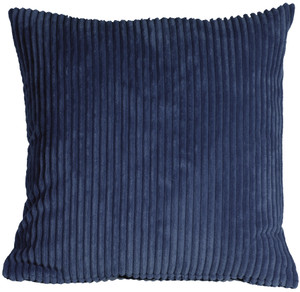 Wide Wale Corduroy 22x22 Nautical Blue Throw Pillow