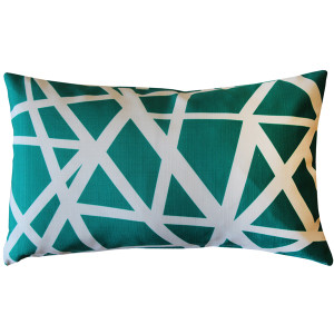 Birds Nest Teal Throw Pillow 12x19