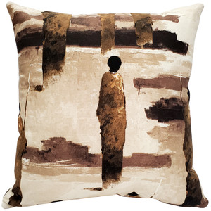 Masai Warrior 22x22 Brown Throw Pillow