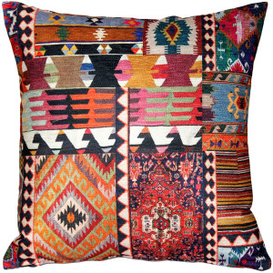 Kilim Collage Throw Pillow 19x19