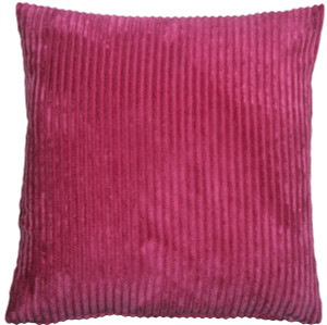 Wide Wale Corduroy 18x18 Magenta Pink Throw Pillow