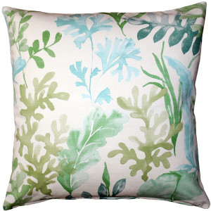 Sea Garden Green 20 Inch Square Throw Pillow - Pillow Decor