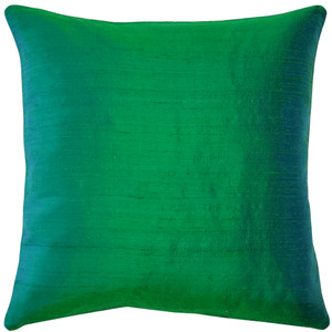 Sankara Emerald Green Silk Throw Pillow 20x20 Pillow Decor