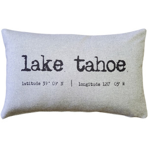 Lake Tahoe Rectangular Gray Felt Coordinates Pillow