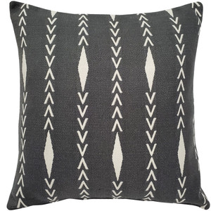 Diamond Ray Charcoal Gray Throw Pillow 20x20