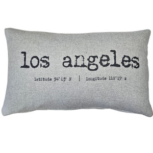 Los Angeles Gray Felt Coordinates Pillow 12x19