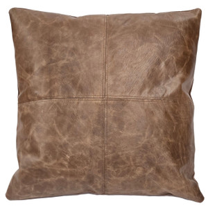 Genuine Crash Leather Brown Throw Pillow 20x20