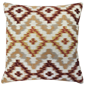 Rust & Gold Geometric Square Pillow 18x18