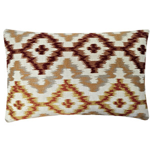 Rust & Gold Geometric Lumbar Pillow 12x20