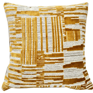 Spanish Steps Gold Velvet Throw Pillow 16x16