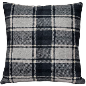 Highland Felt Charcoal & Silver Plaid Throw Pillow 19x19