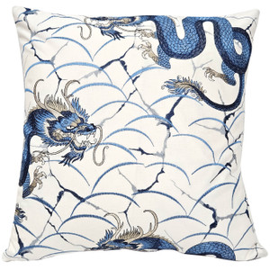 Imperial Dragon Embroidered Throw Pillow 20x20