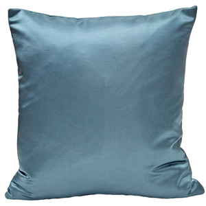 Lumina Stormy Blue Ribbed High-Sheen Throw Pillow 17x17