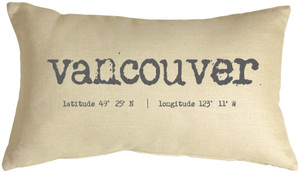 Vancouver Coordinates 12x19 Throw Pillow