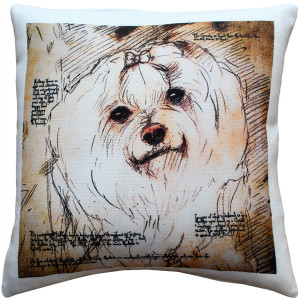 Maltese 17x17 Dog Pillow