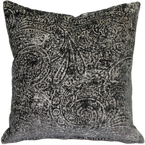 Visconti Gray Chenille Throw Pillow 17x17