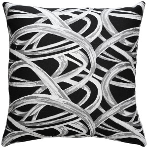 Flair 18x18 Black Throw Pillow