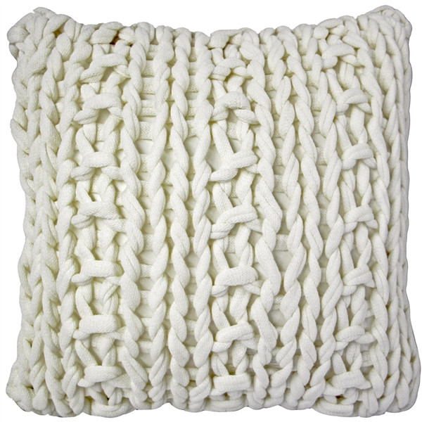 Hygge Nordic Cream Chunky Knit Pillow