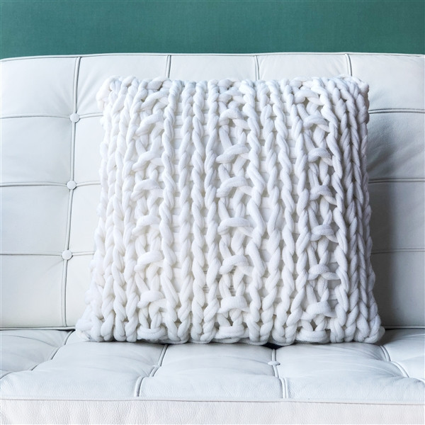 Hygge Nordic Cream Chunky Knit Pillow
