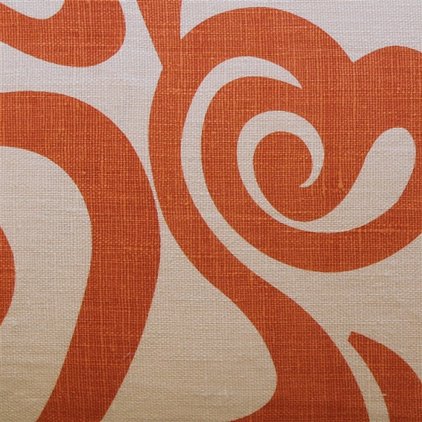 Tuscany Linen Swirl Orange Throw Pillow 12x19