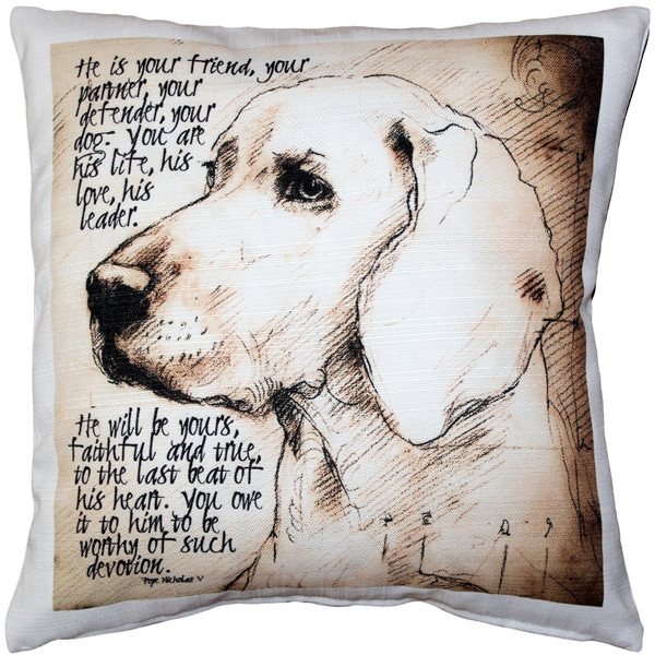 Devoted Dog Throw Pillow 17x17