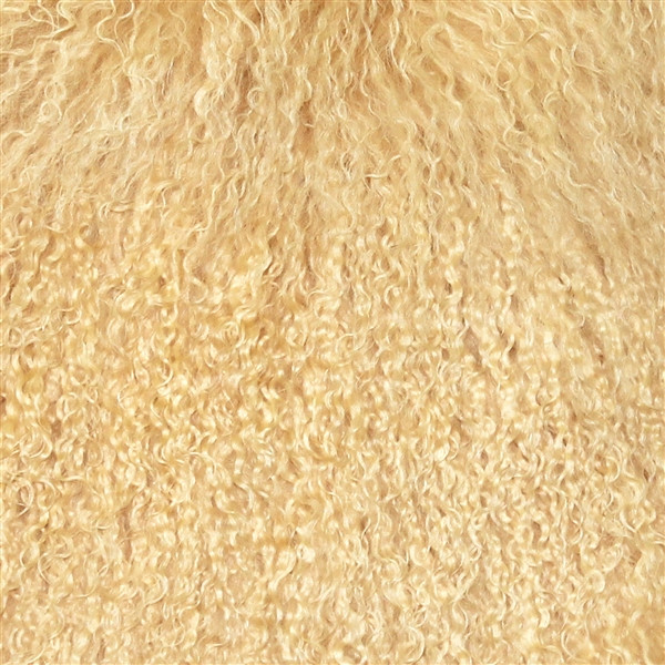 Mongolian Sheepskin Champagne Throw Pillow
