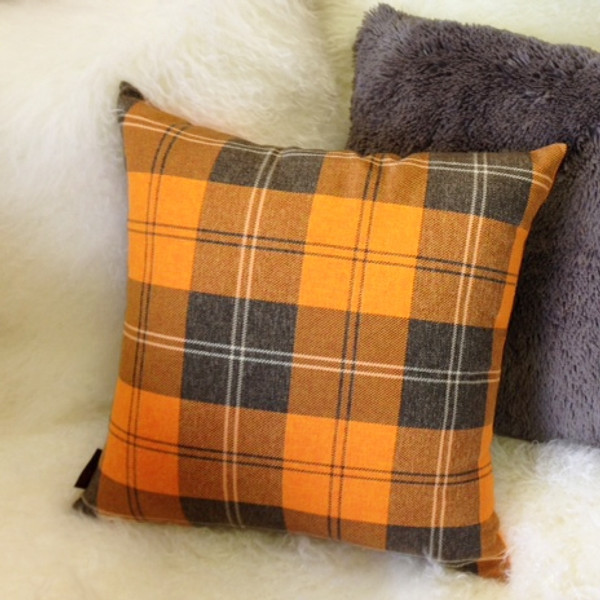 Contemporary Plaid Orange 20x20 Throw Pillow from Pillow Decor