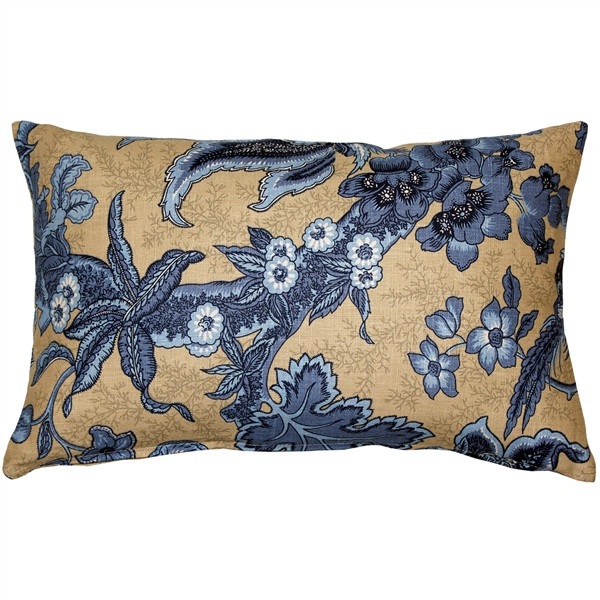 Tuscany Linen Brewood Blue Throw Pillow 12x19
