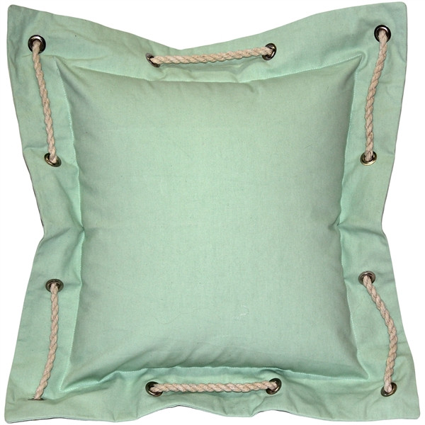 Nautical Pastel Green Cotton Throw Pillow 16x16 Pillow Decor