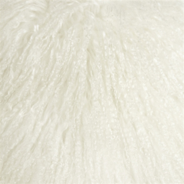 Mongolian Sheepskin Snow White Throw Pillow