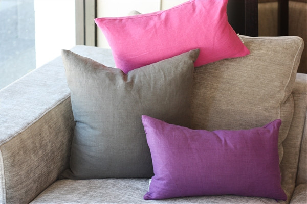 Tuscany Linen Purple Throw Pillow 12x19