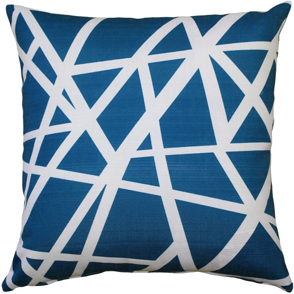 Birds Nest Blue Throw Pillow 19x19