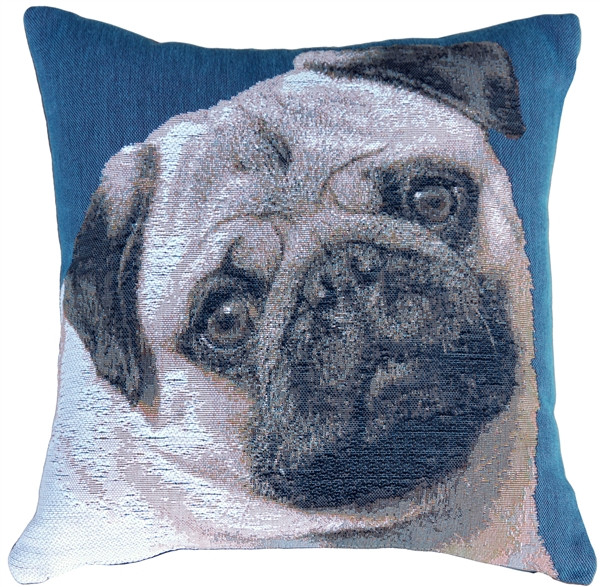 Pug 14x14 French Tapestry Throw Pillow