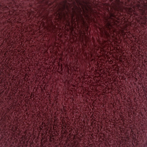 Mongolian Sheepskin Wine Throw Pillow