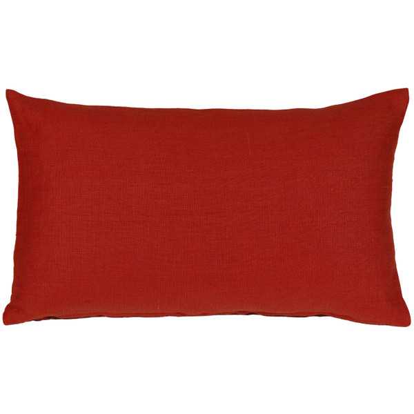 Tuscany Linen Red 12x19 Throw Pillow