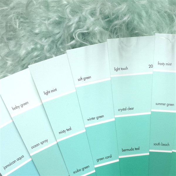 Mongolian Sheepskin Pastel Mint Throw Pillow