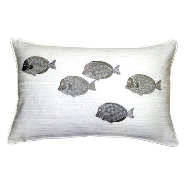 Silver Fish 14x20 Throw Pillow