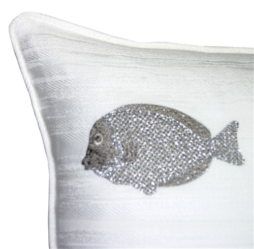 Silver Fish 14x20 Throw Pillow