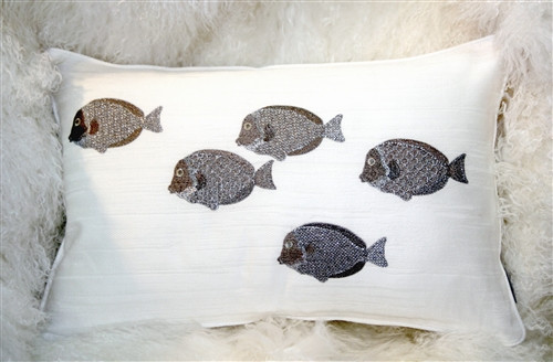 Silver Fish 14x20 Throw Pillow