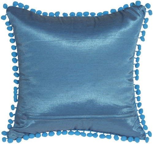 Bohemian Blossom White and Blue Throw Pillow