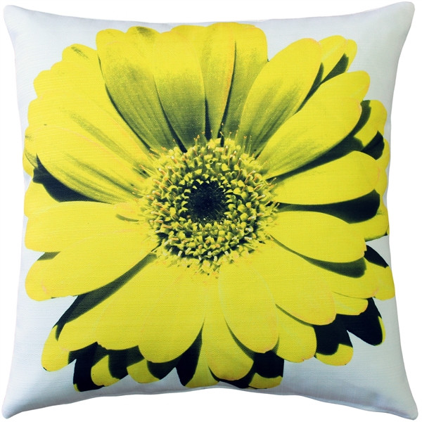 Bold Daisy Flower Yellow Throw Pillow 20X20