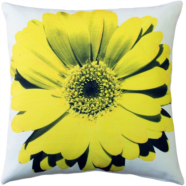 Bold Daisy Flower Yellow Throw Pillow 19x19