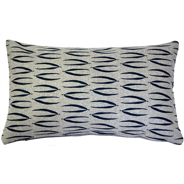 Kukamuka Eka Blue Throw Pillow 12x19