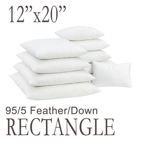 12"x20" Rectangular Feather Down Pillow Form