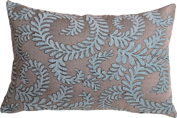 Brackendale Ferns Sea Blue Rectangular Throw Pillow