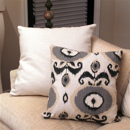 Bold Gray Ikat 20x20 Decorative Pillow