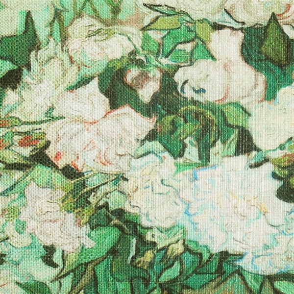 Van Gogh Vase with Pink Roses Throw Pillow