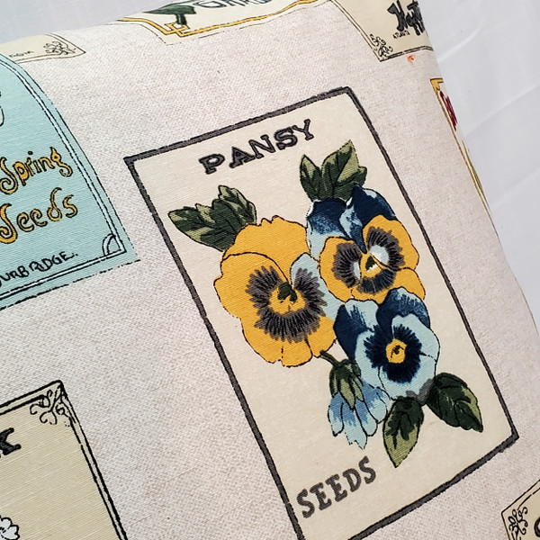 Vintage Seed Packet 20x20 Throw Pillow