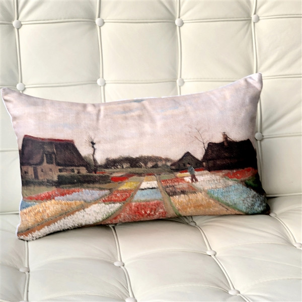 Van Gogh Flower Beds in Holland Throw Pillow